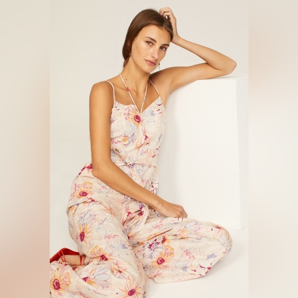 PAIGE Akari Floral Jumpsuit – Cream/Multi | Size 10 - Picture 9 of 9